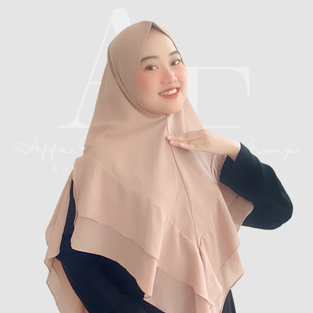 Khimar Manik Syar'i 2 Layer Ceruty Babydoll Premium Model Gelombang | Jilbab Premium | Hijab Instan 