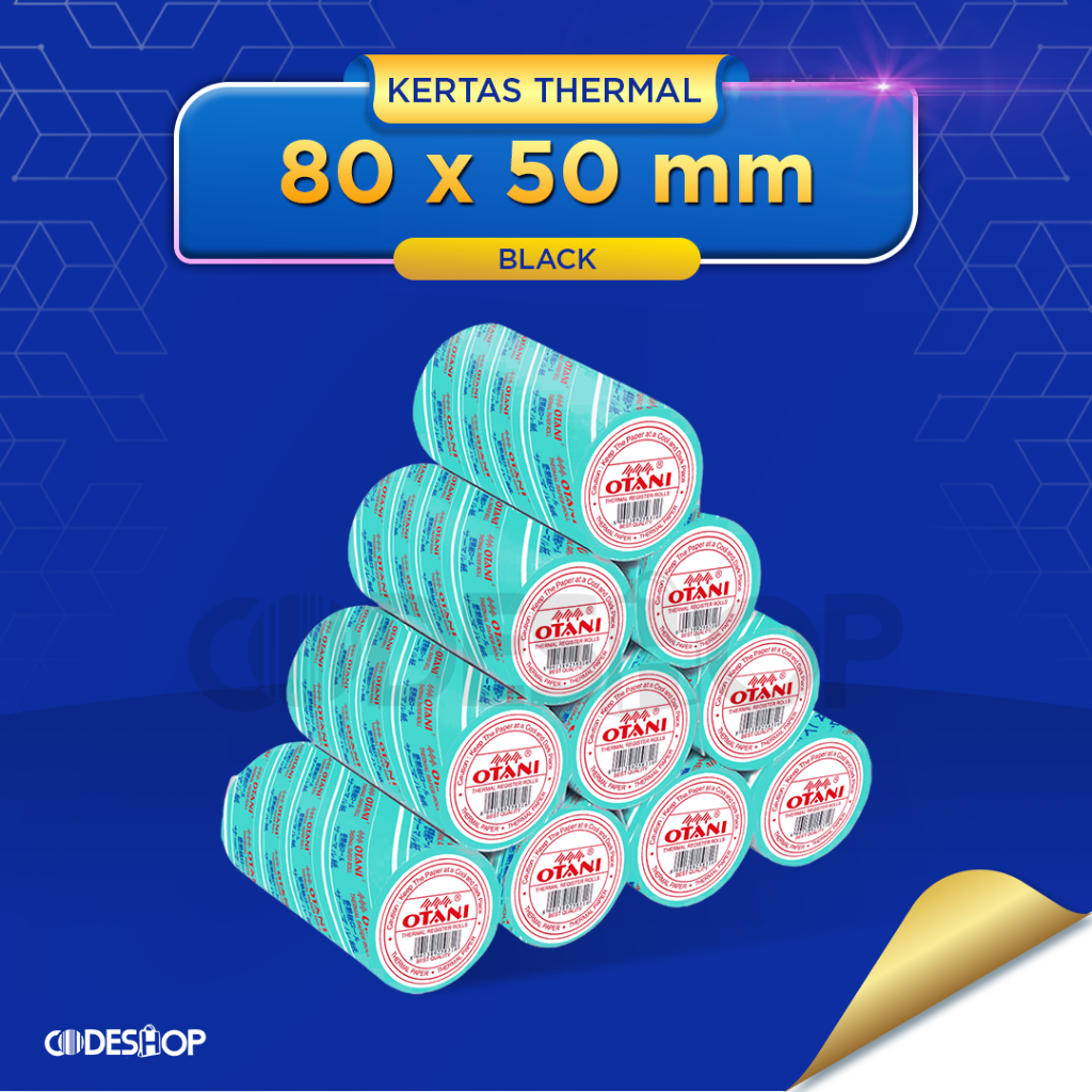 Slop Kertas Thermal Otani 80x50mm Printer Kasir Kassen Iware Blueprint