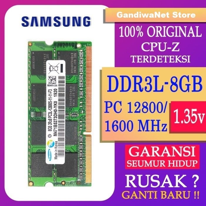RAM DDR3L 8GB PC 12800/1600 MHz SODIMM SAMSUNG