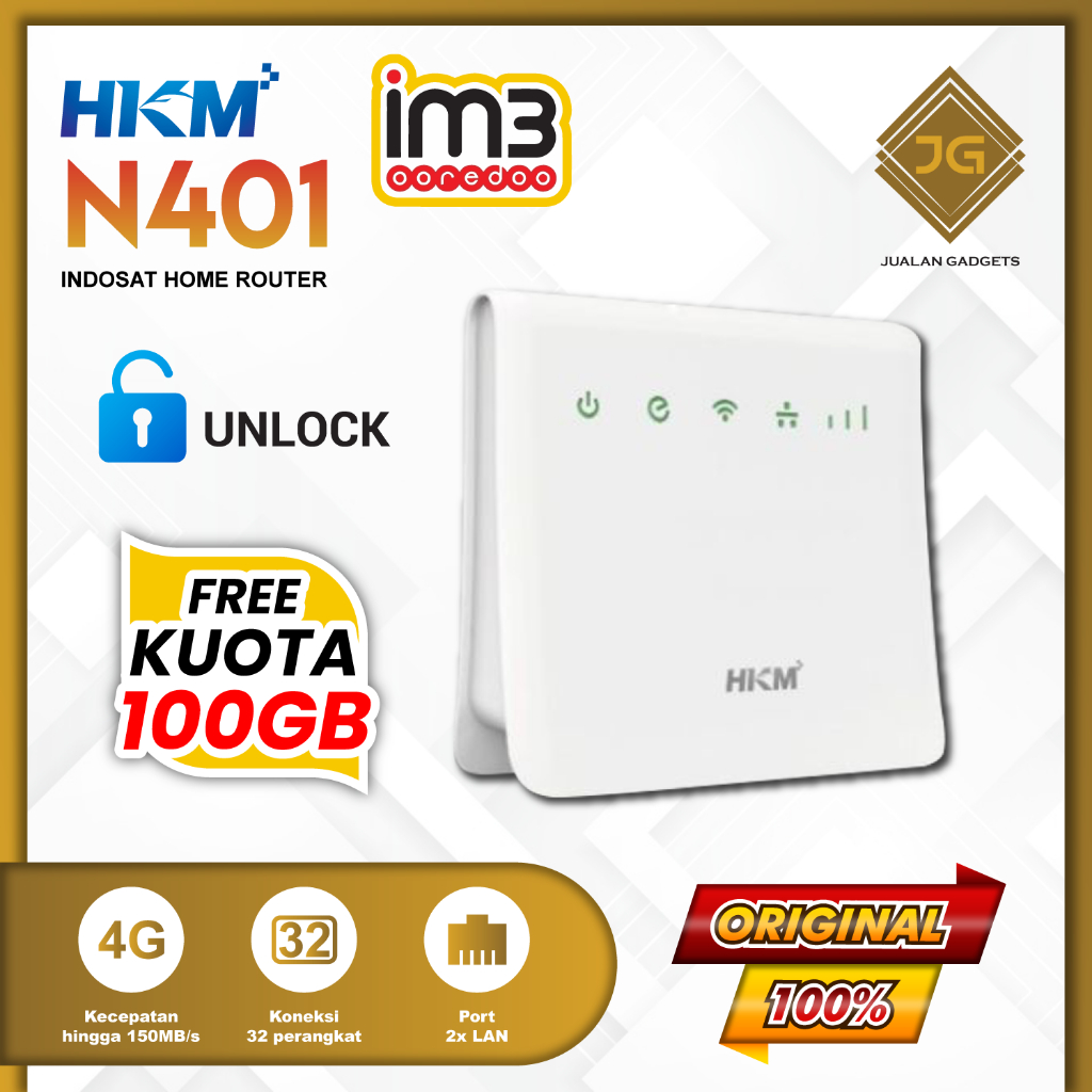 Modem Wifi HKM N401 Indosat Modem Wifi 4G Unlock All Operator Free 1200GB