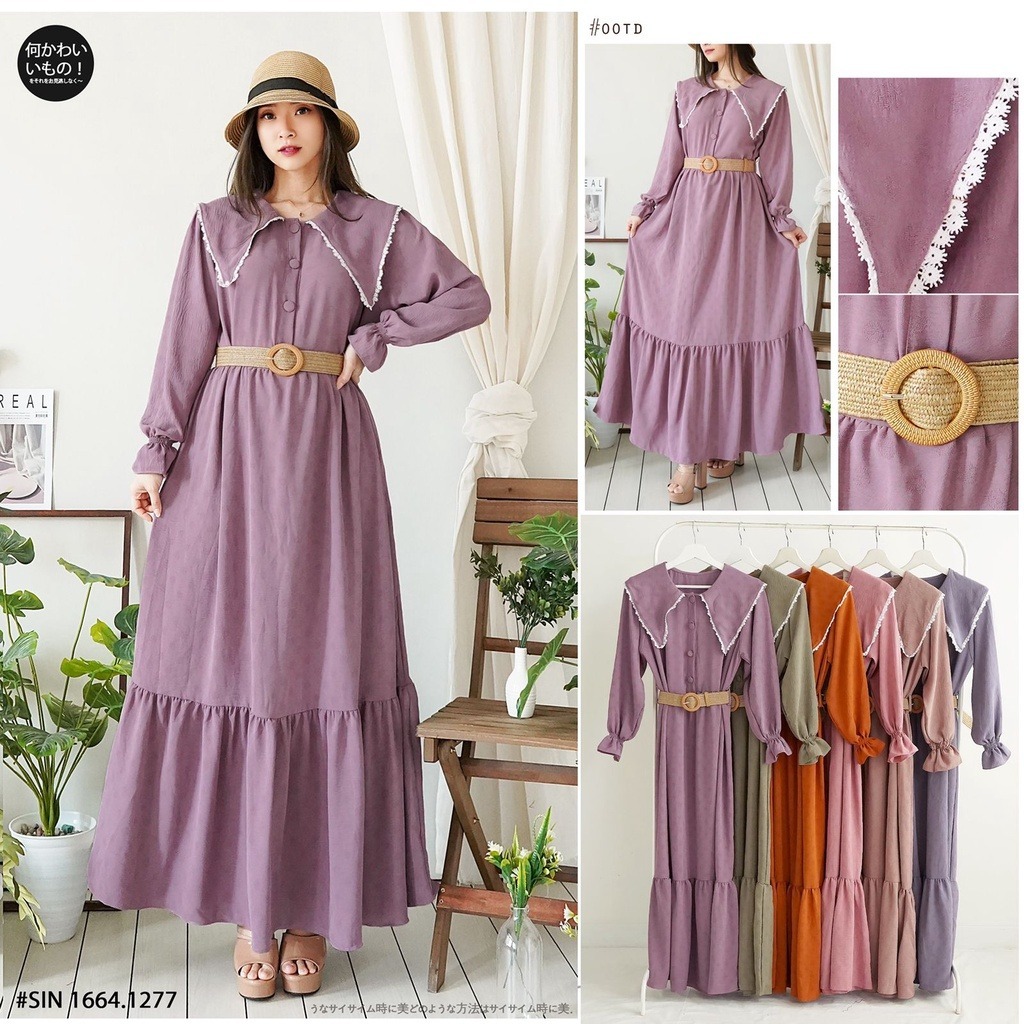 (COD) Gamis Crinkle Airflow Jumbo Premium / Dress Crinkle Airflow Polos