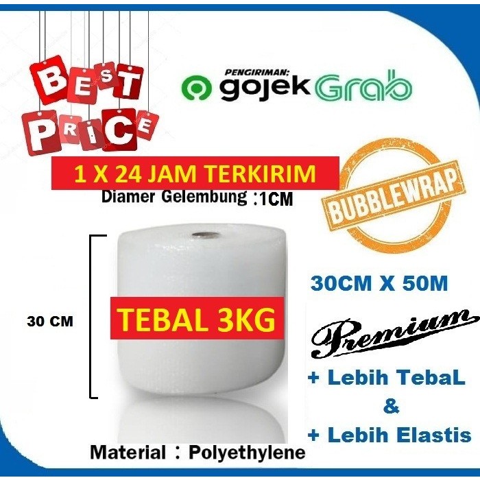 

Bubblewrap Premium 31cmx50m/25cmx50m bening dan hitam PROMO SHOPEE