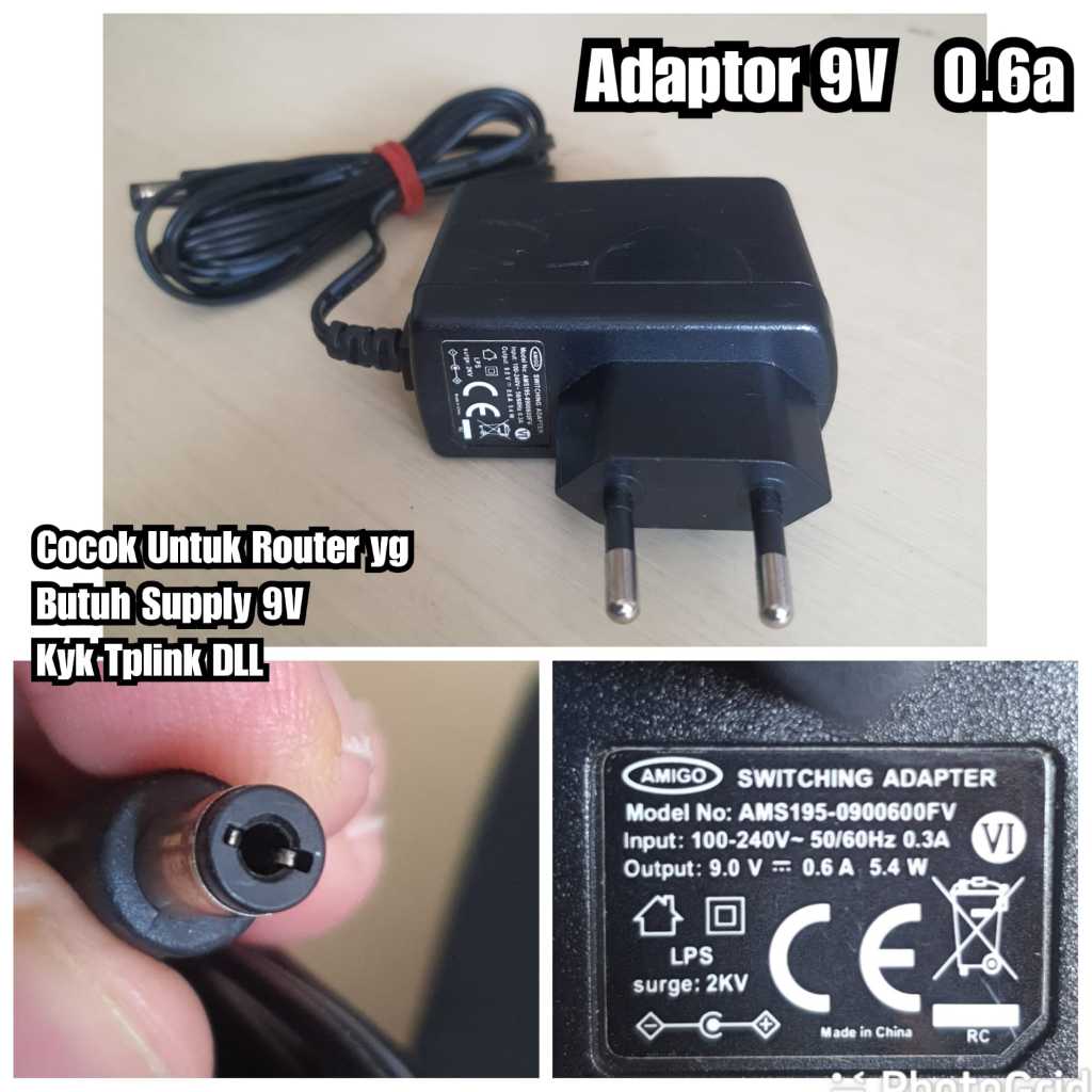 adaptor router tplink 9 volt 0.6a adaptor power router Adaptor 9v 0.6a tplink