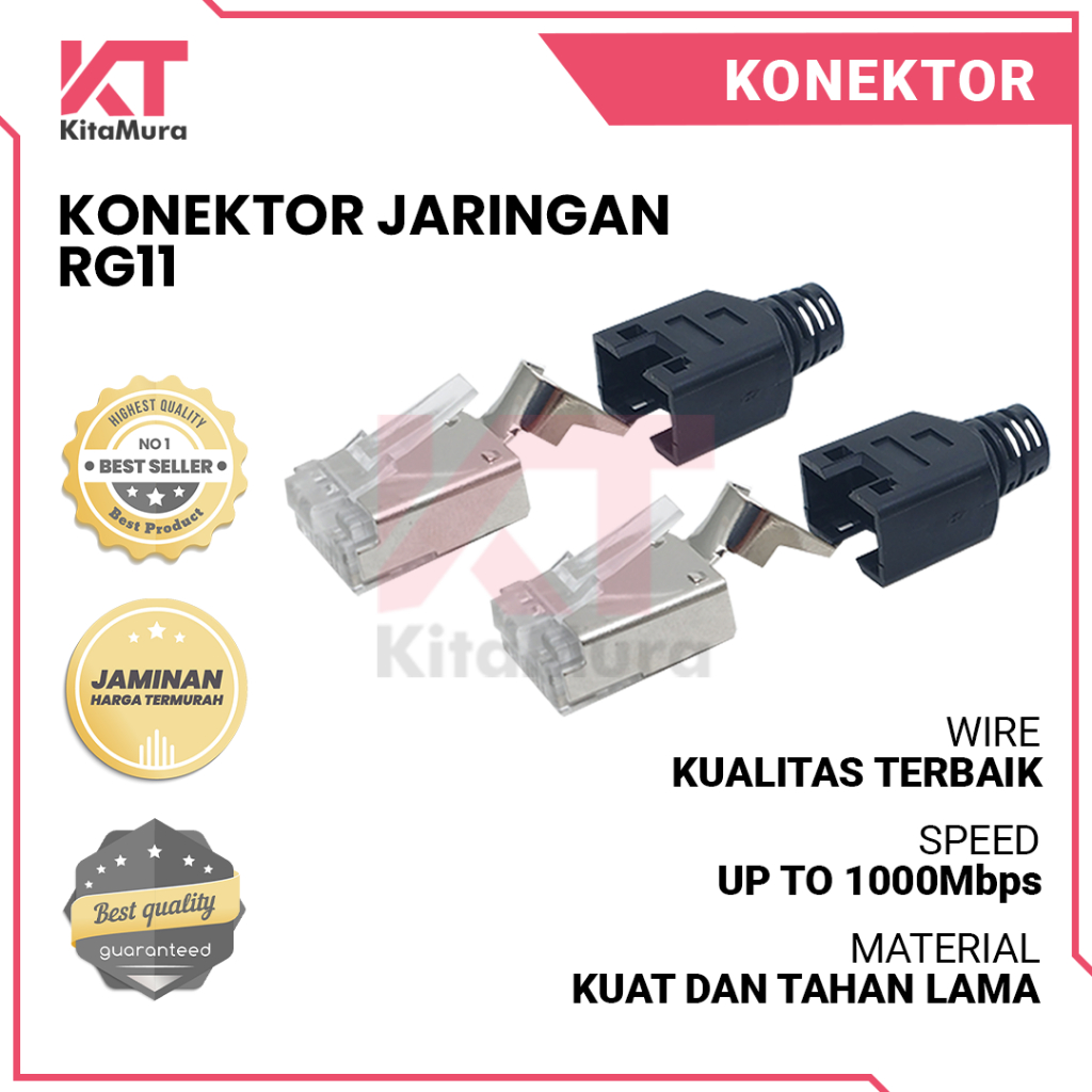 Konektor RG11+Plug Booth || Connector Jaringan RG11