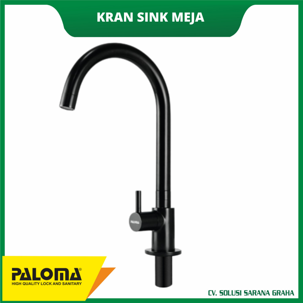 Kran Sink Meja Paloma FCP9261 Kran Cuci Piring Hitam Kuningan