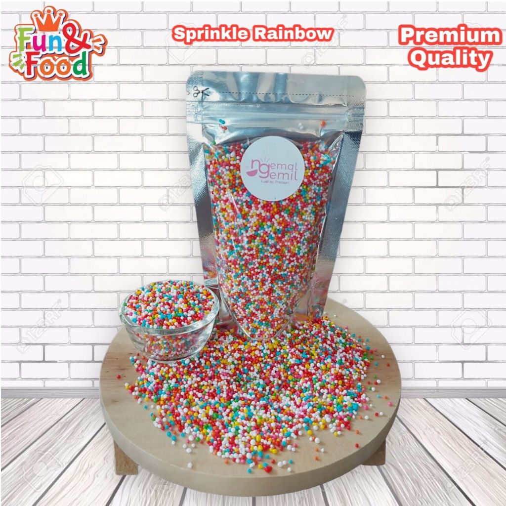 

Sprinkle Sugar Rainbow Sprinkle Trimit Warna Warni Hiasan Kue Bolu Donut Kualitas Premium