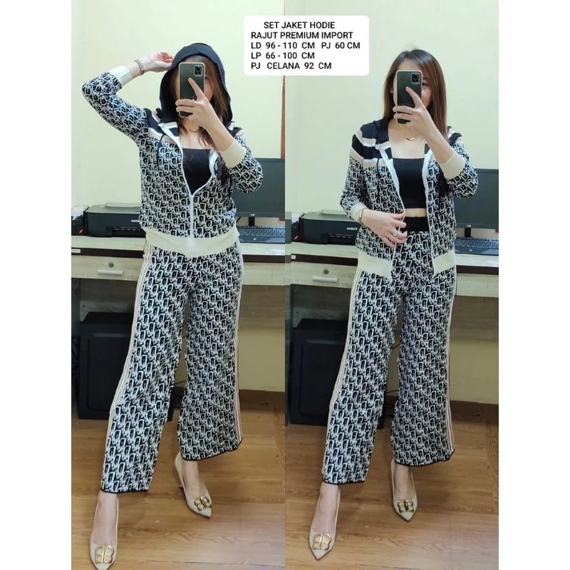 setelan rajut Hoodie/knit set 8868 import