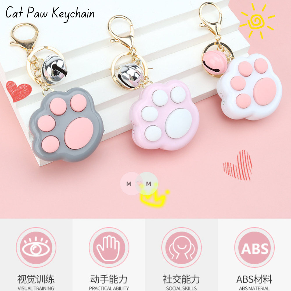 Gantungan Kunci Lucu Model Kaki Kucing Mini Fidget Toy Lovely Funny Cat Paw Push Fidget Game JENNIE 