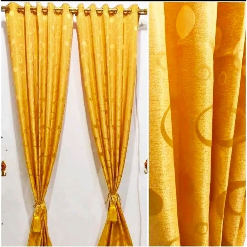 Gorden pintu minimalis kain Embos tebal motif polkadot ukuran 120 x 200cm hordeng panjang 2 meter