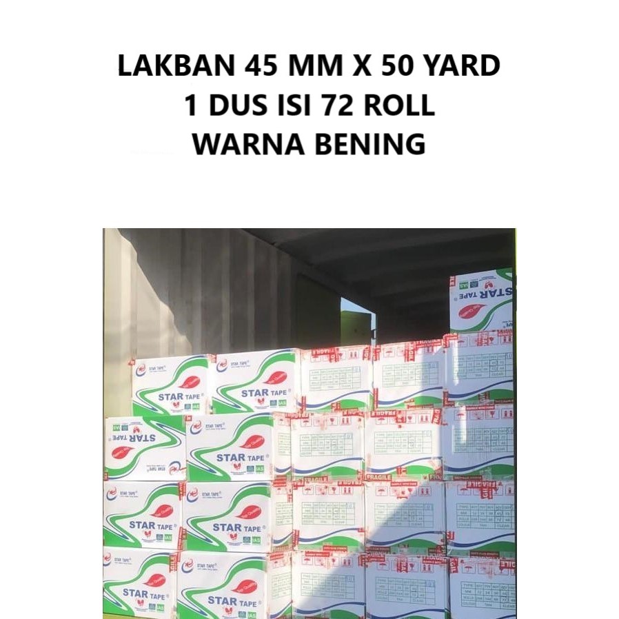 

Lakban Bening 45mm x 50 yard per dus