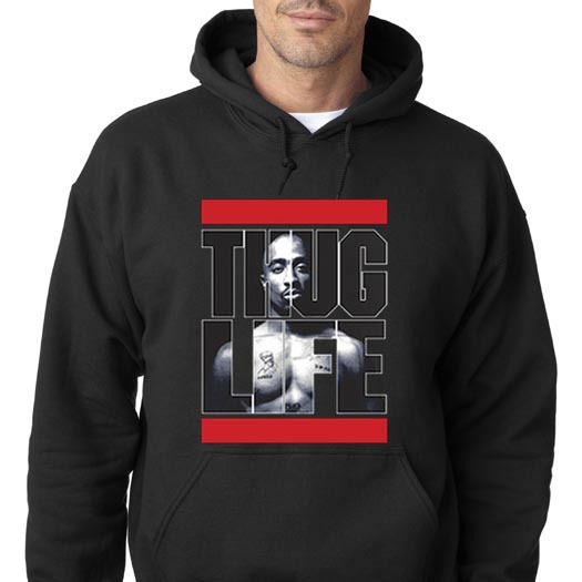 2pac Thug Life Hoodie Jumper Bahan Cotton Fleece | New Pullover Hoodie Tupac Shakur