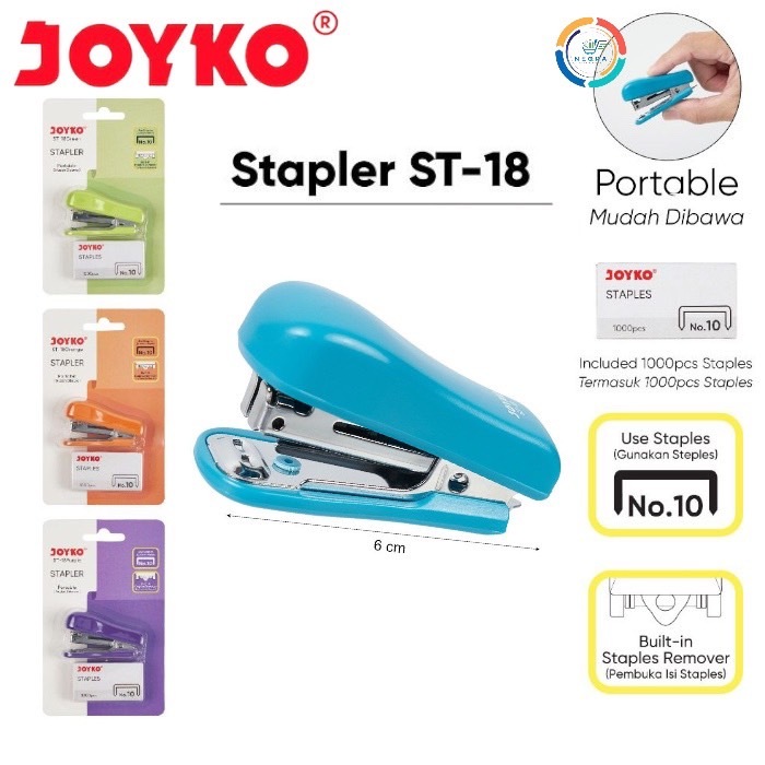 

Joyko Stapler Portable ST-18 (Stapler + Refill)