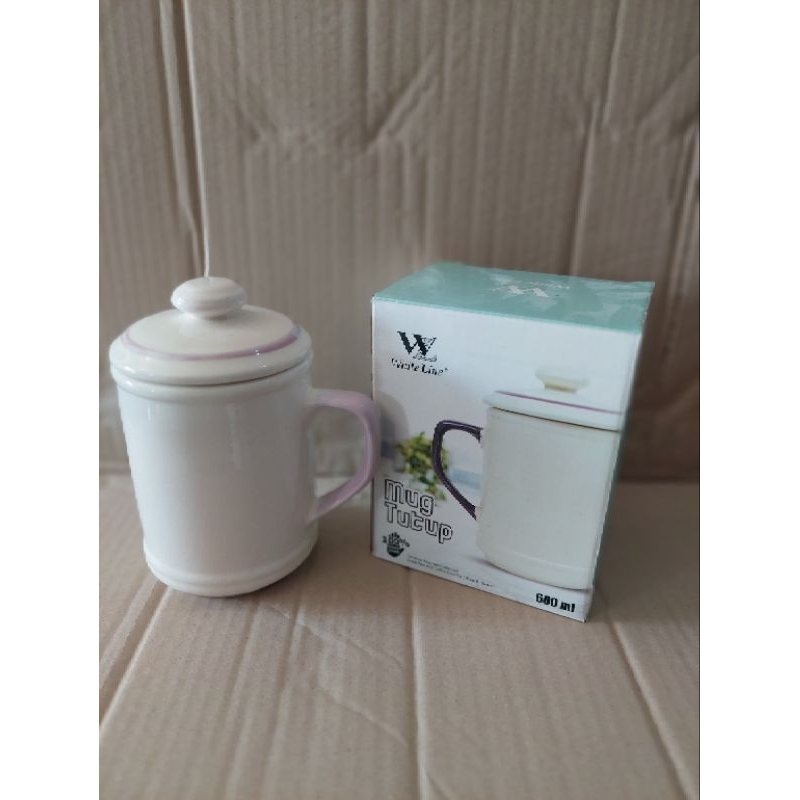 Mug keramik tutup 600 ml