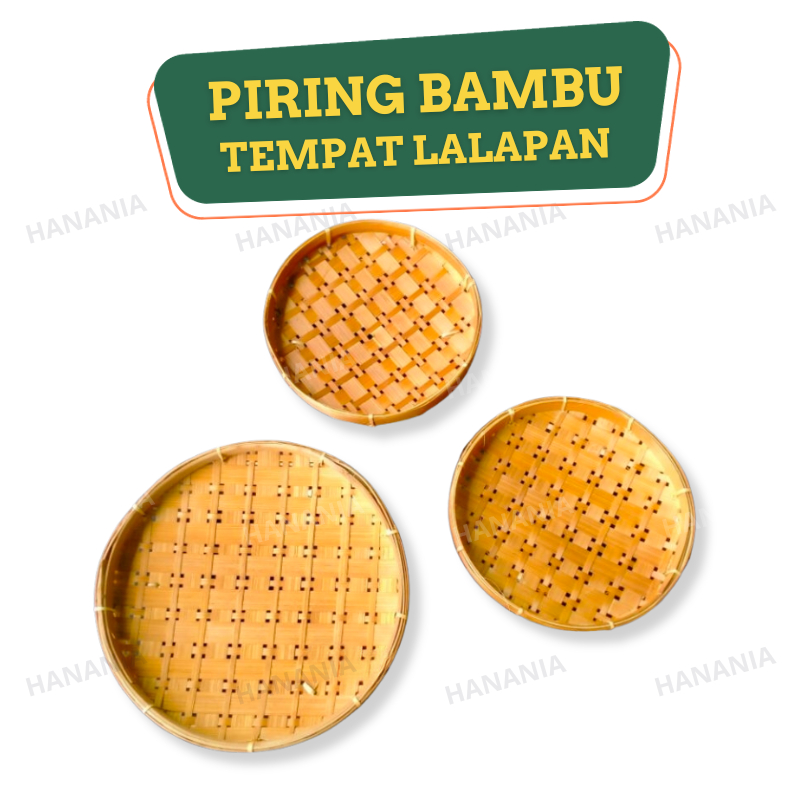 Piring Bambu Bulat untuk Lalapan Alas Makan Tradisional Warung Lesehan