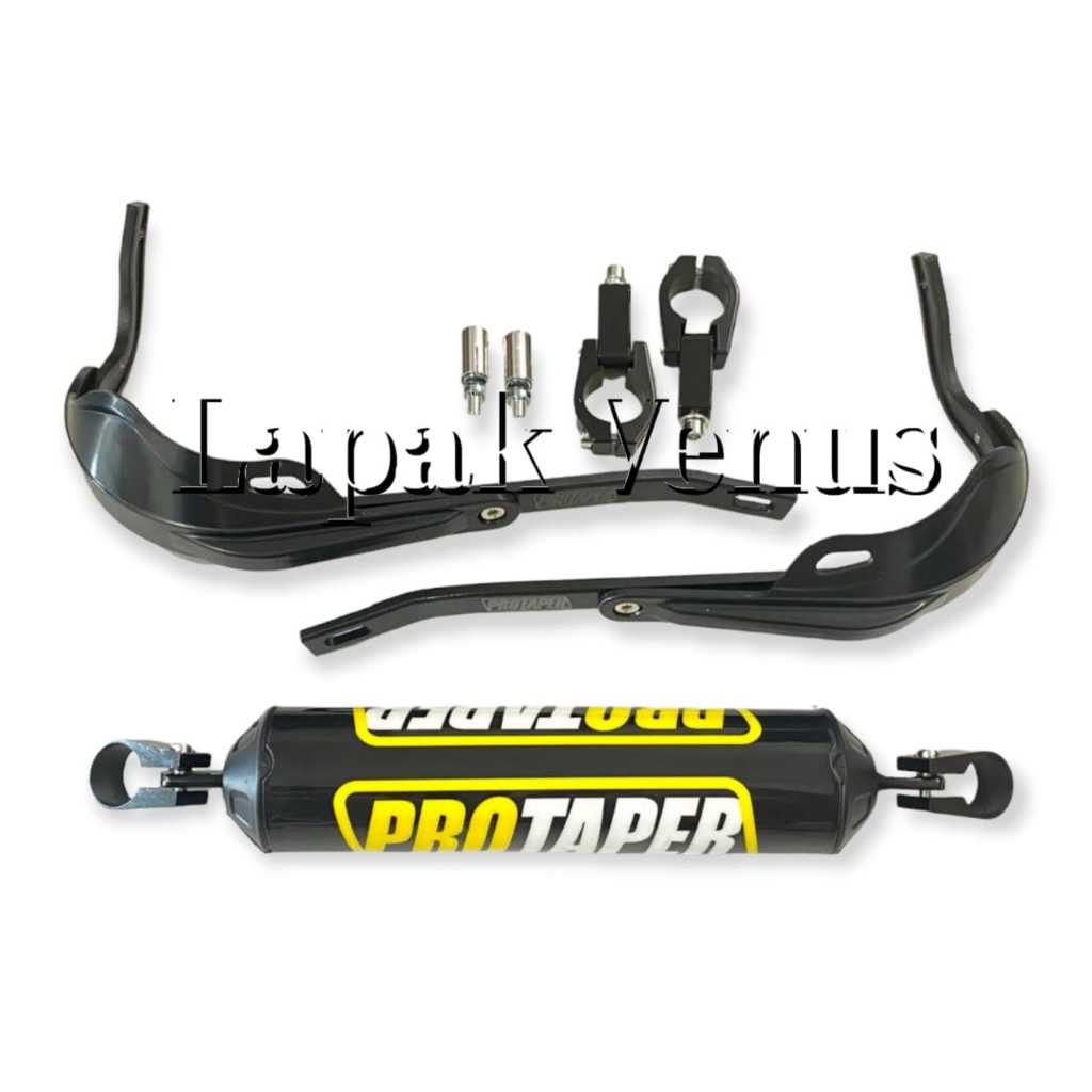 PAKET BUSA STANG BULAT STABILIZER PROTAPER HITAM+Handguard TULANG COVER PROTAPER UNIVERSAL MOTOR KLX