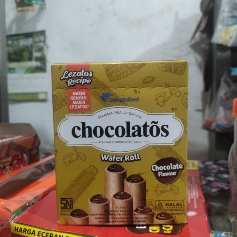 

Chocolatos Wafer Roll 1 Pack isi 24 pcs