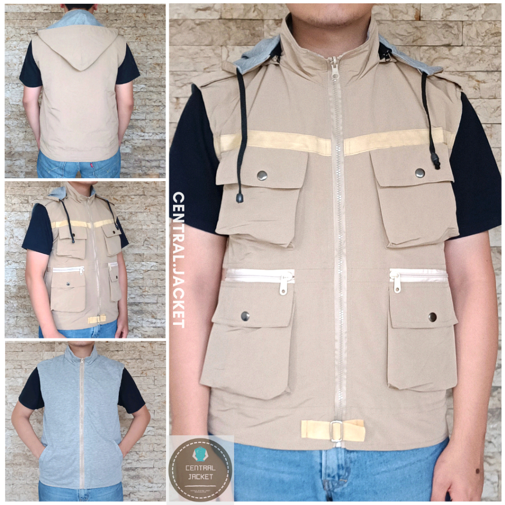 ROMPI HOODIE PRIA - VEST HOODIE PRIA TASLAN - ROMPI MULTIFUNGSI