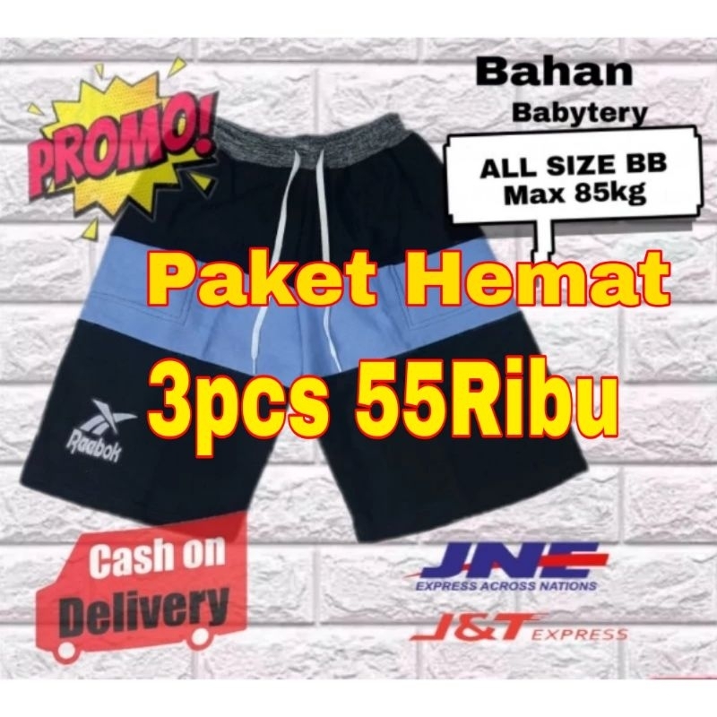 CELANA PENDEK KOLOR JUMBO  Pendek Pria Dewasa / Kolor Santai Dewasa Paket 3pcs Pria Cowok