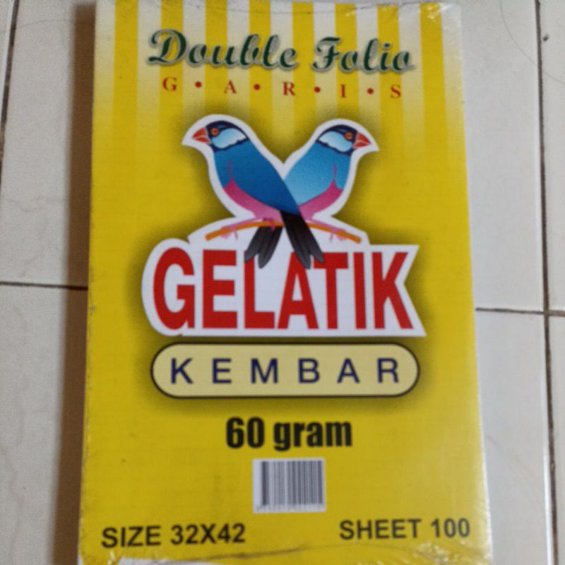 

Kertas Double Folio Garis Gelatik Kembar 60 gram 100 Sheet