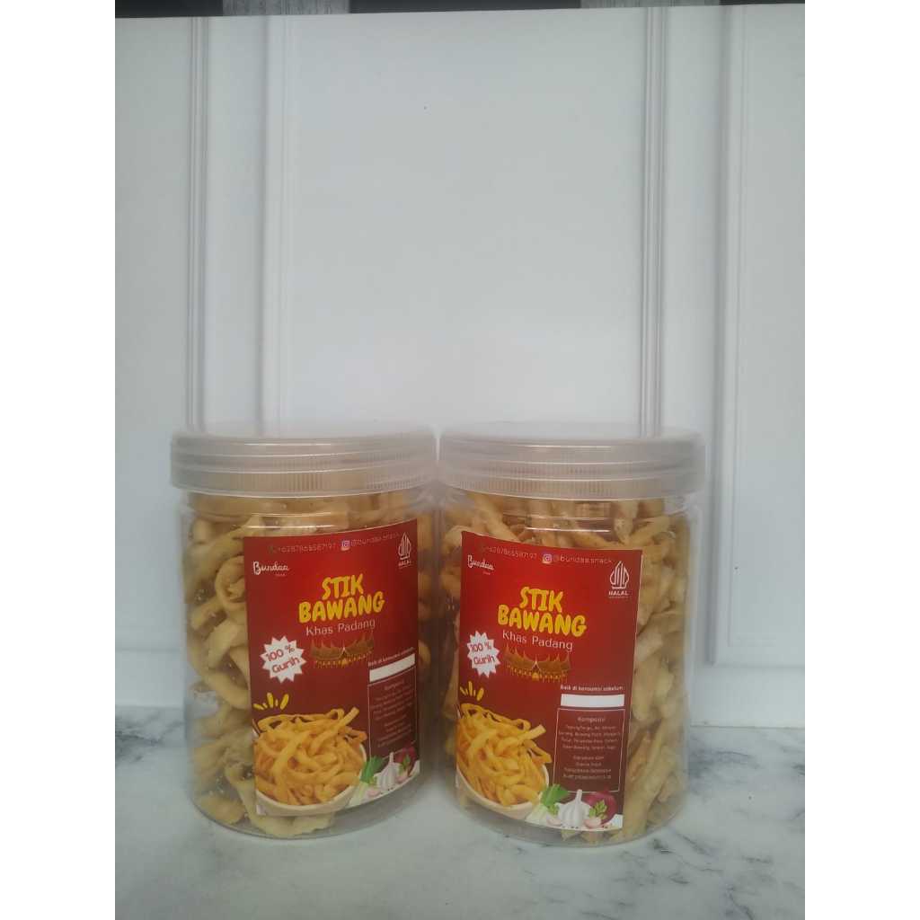 

Stik Bawang khas Padang Gurih dan renyah kemasan Toples 800 ml/Kue Bawang khas padang Halal