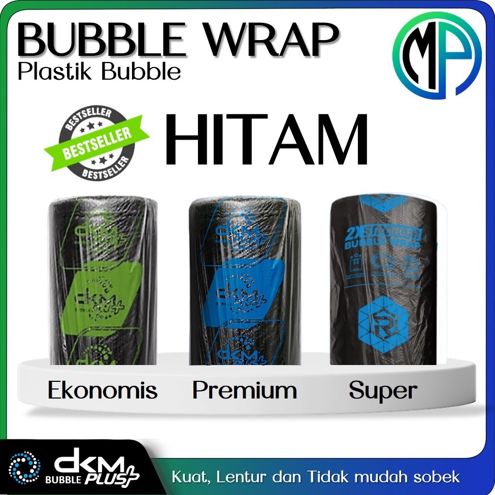 

HJK Plastik Bubble Wrap DKM Roll 30cm x 50meter Bening Putih / Hitam Ekonomis Tebal Merek DKMPlus