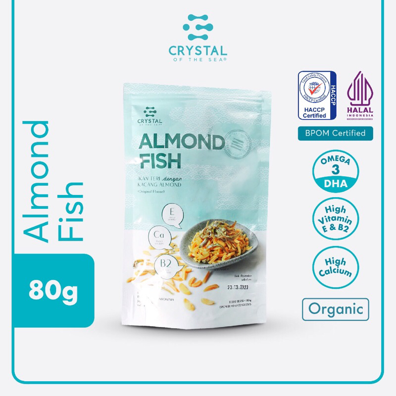 

Crystal of the Sea | Almond Fish Snack (80GR) / Ikan Teri Jengki Kacang Almond Premium - Cemilan MPASI NON MSG