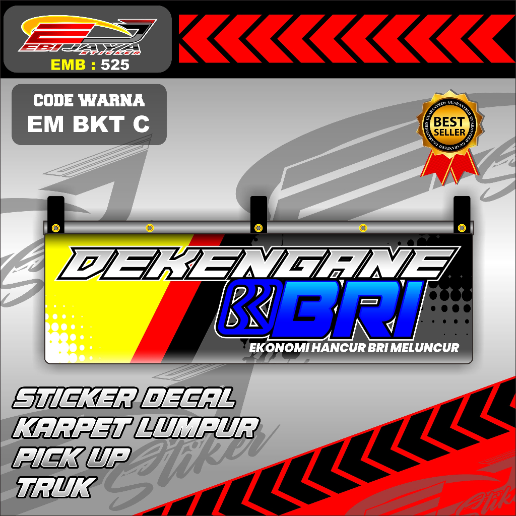 STIKER DECAL KARPET LUMPUR VARIASI SEMUA JENIS PICK UP-STIKER DECAL DEKENGAN BRI FREE PESAN TULISAN-