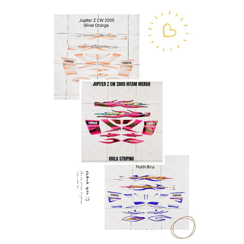 Striping Jupiter Z CW 2005 Putih Biru