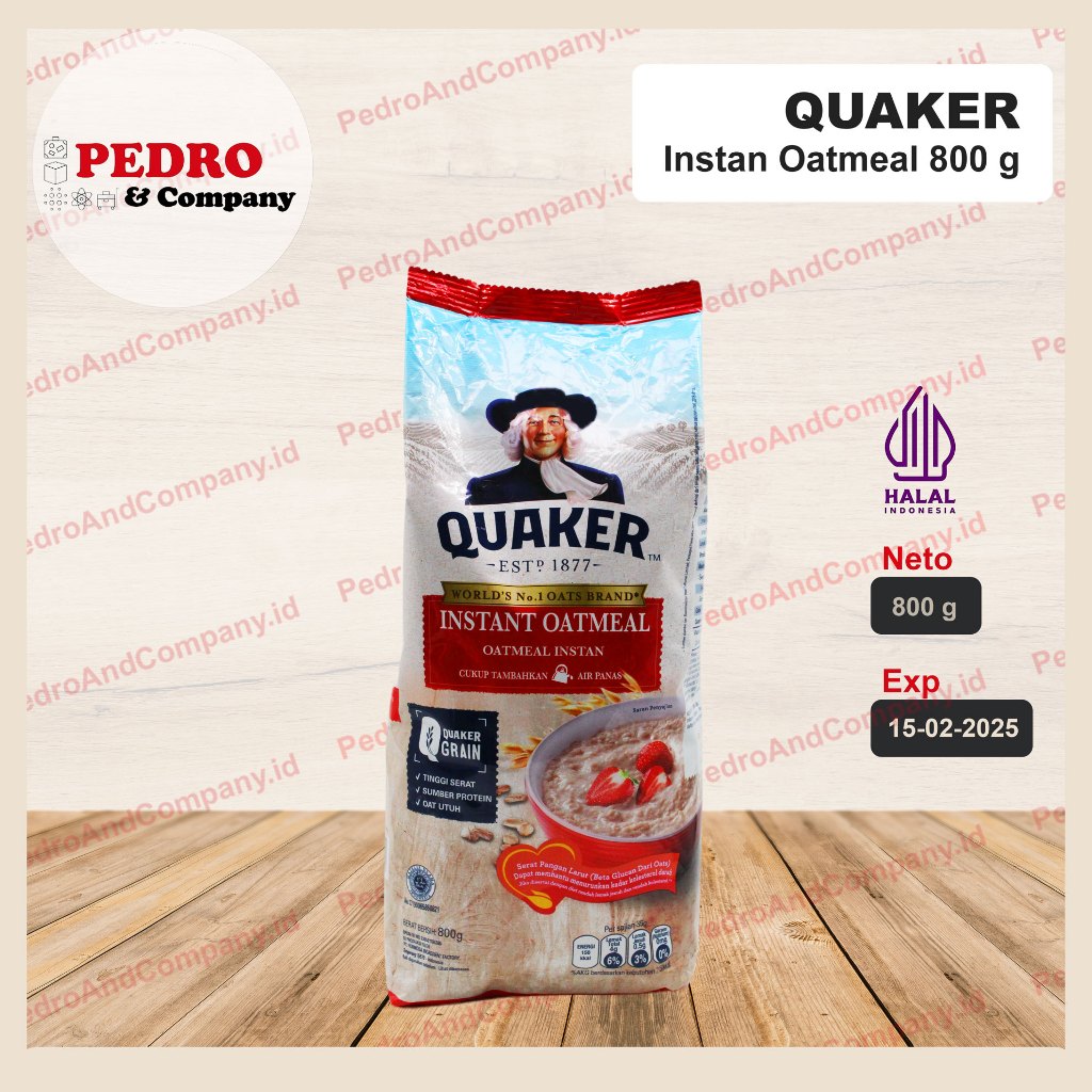

Quaker instant oatmeal 800 gram - sarapan sereal gandum instan siap saji cepat saji (merah)