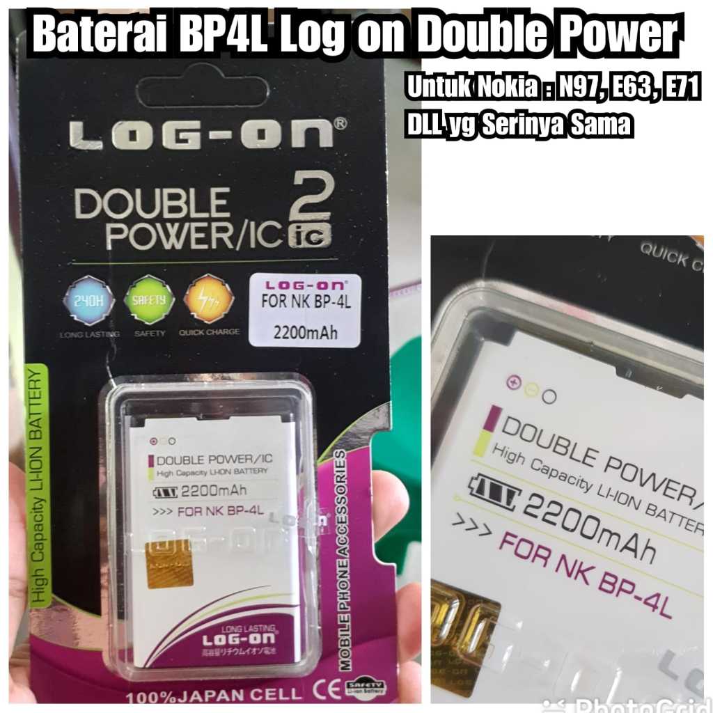 Baterai Nokia N97 E63 E71 dll Batre Nokia Baterai Nokia BP4L double power log on