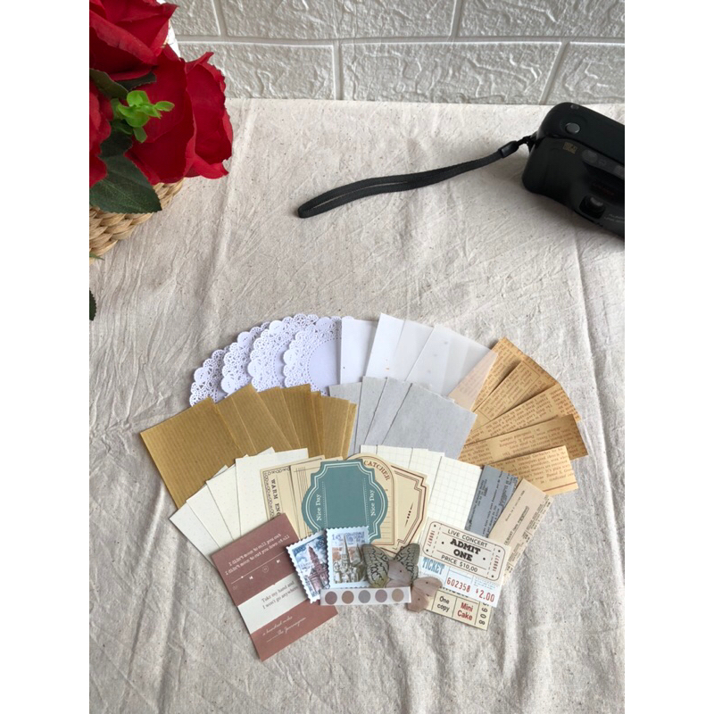 

[TGP001] 55 pcs - Journal Kit / Jurnal Kit / Paket Bujo / Journaling / Vintage Journal Kit / Aesthetic Journal Kit / Scrapbook Journaling Vintage / Bujo Penpal Bullet