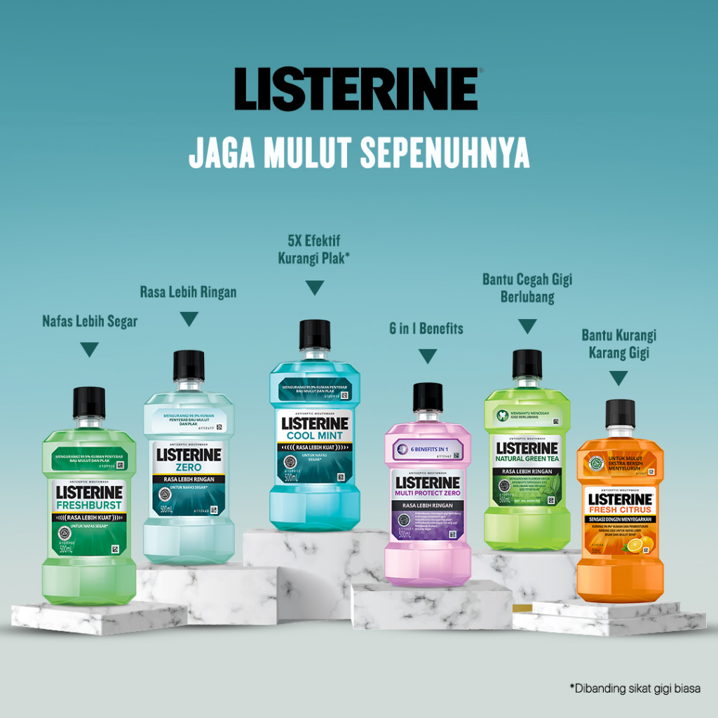 ARJUNA LISTERINE Antiseptic Mouthwash / Obat Kumur Antiseptik 250ml KT5