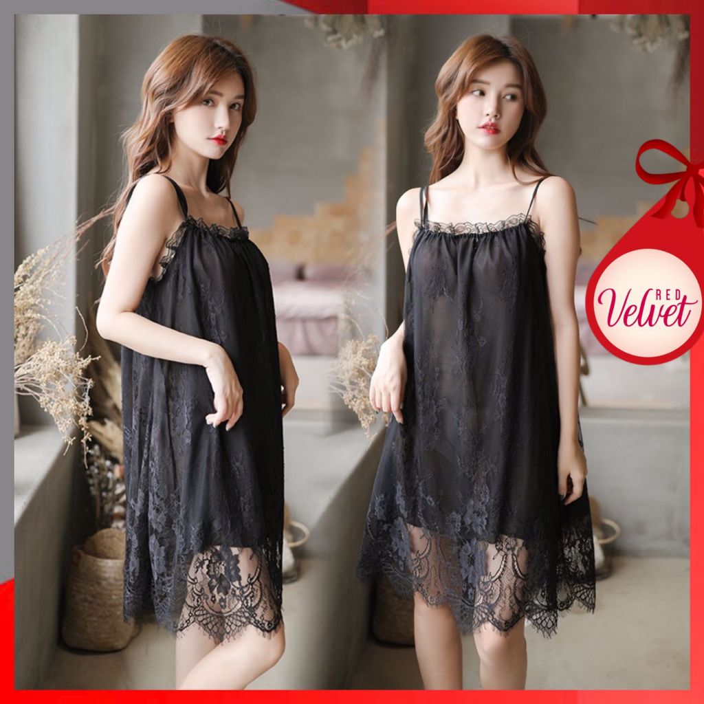 BIG PROMO RV SET LINGERIE + G STRING SEKSI MODEL DASTER PIYAMA LONGNIGHT SEXY CHARMING NIGHTWEAR