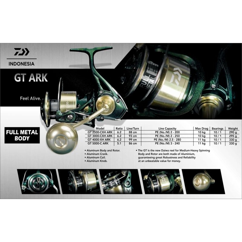REEL PANCING DAIWA GT 2500-XH 5000-C ARK FULL METAL