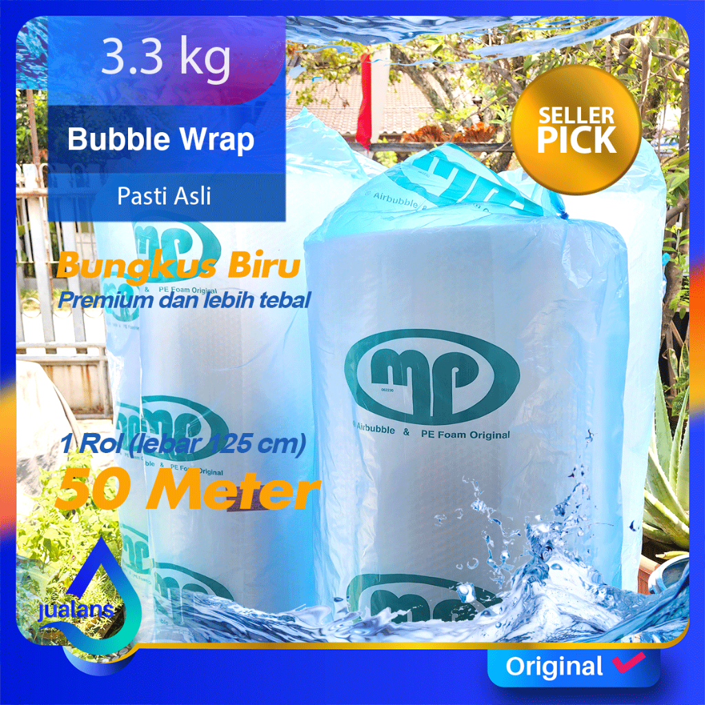 

Buubble Wrap 1 Rol Mulia Pack 125 cm X 50 Meter Bungkus Biru Lebih Tebal