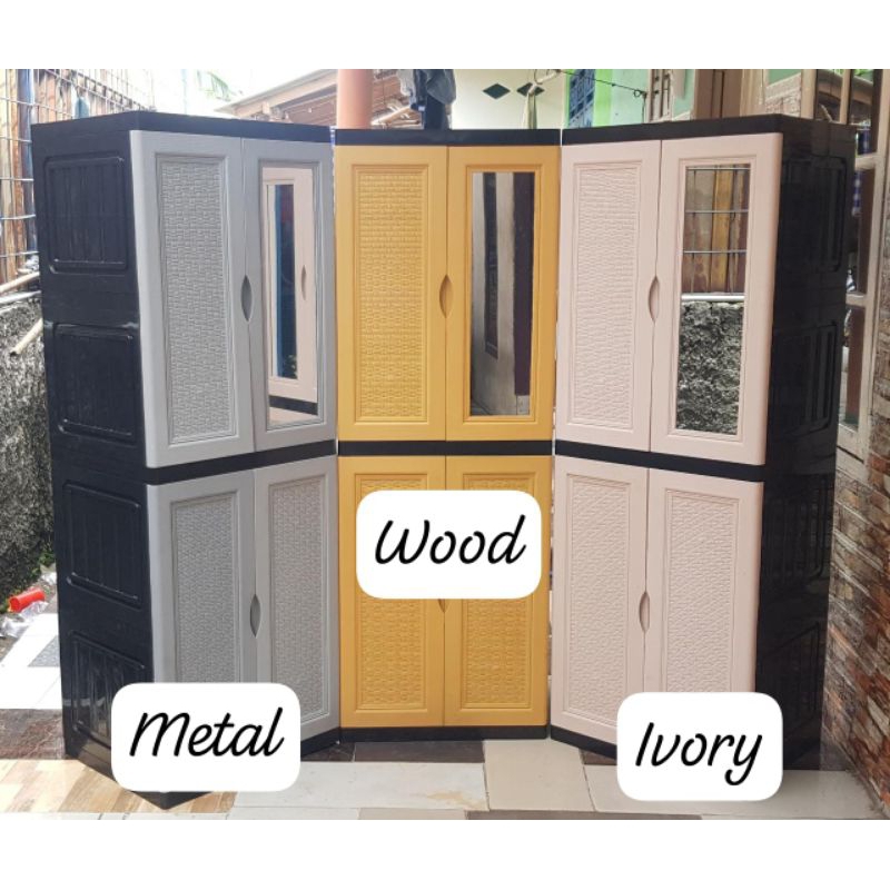 Lemari Pakaian Jatik Mini Susun 4 Cermin Lemari Pakaian Plastik
