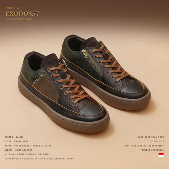 Exodos57 - Saggio Brown Army - Sepatu Kulit Lokal