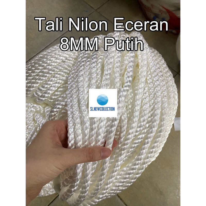 Tali Tambang Kain NILON 8 MM [50 METER] / Tambang Bahan Nilon halus 8 MM / Tali Ikat Truk Berkualita