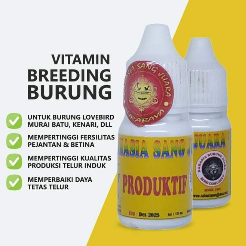 VITAMIN PRODUKTIF | BEST BREEDING MURAI BATU VITAMIN BREEDING LOVEBIRD KENARI KACER CUCAK ROWO JALAK