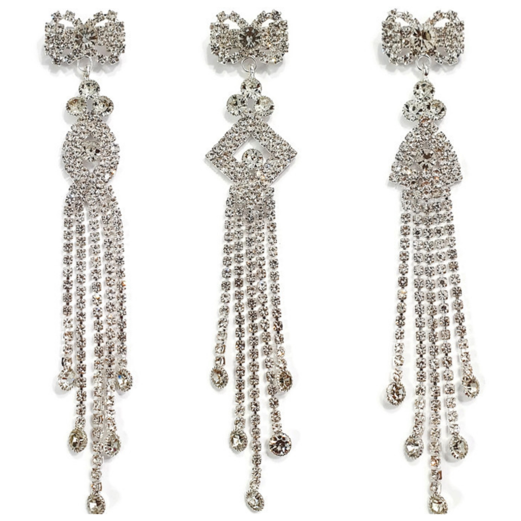 Bros Dagu Juntai Panjang Mewah/Bros Dagu Jurai Kristal