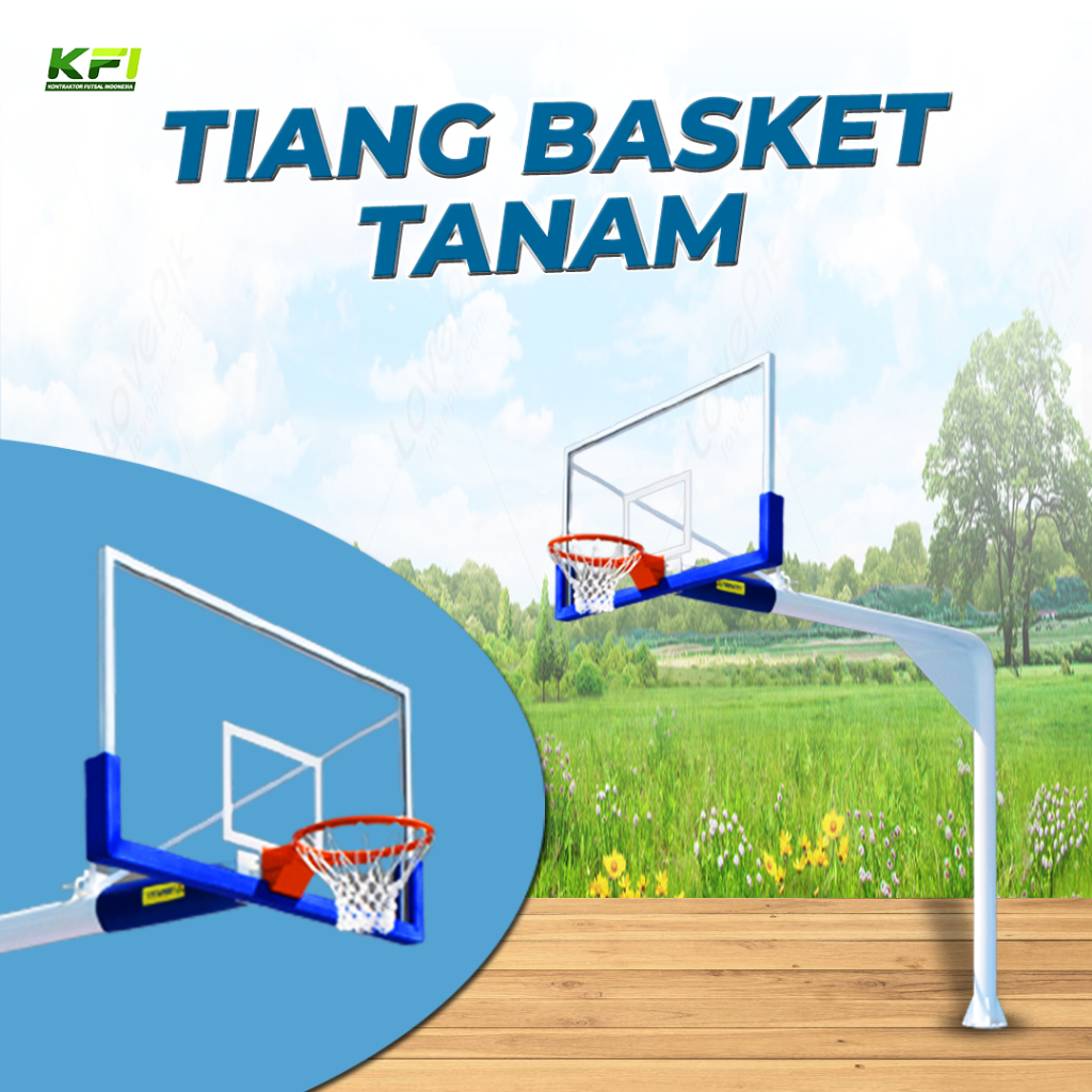 Tiang Ring Basket Tanam Dewasa Papan Akrilik Dari KFI Sport