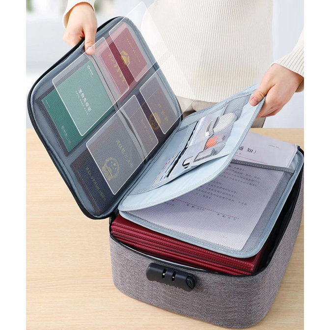 Penyimpanan / Box Penyimpanan Surat Penting / Tas Dokumen Multifungsi