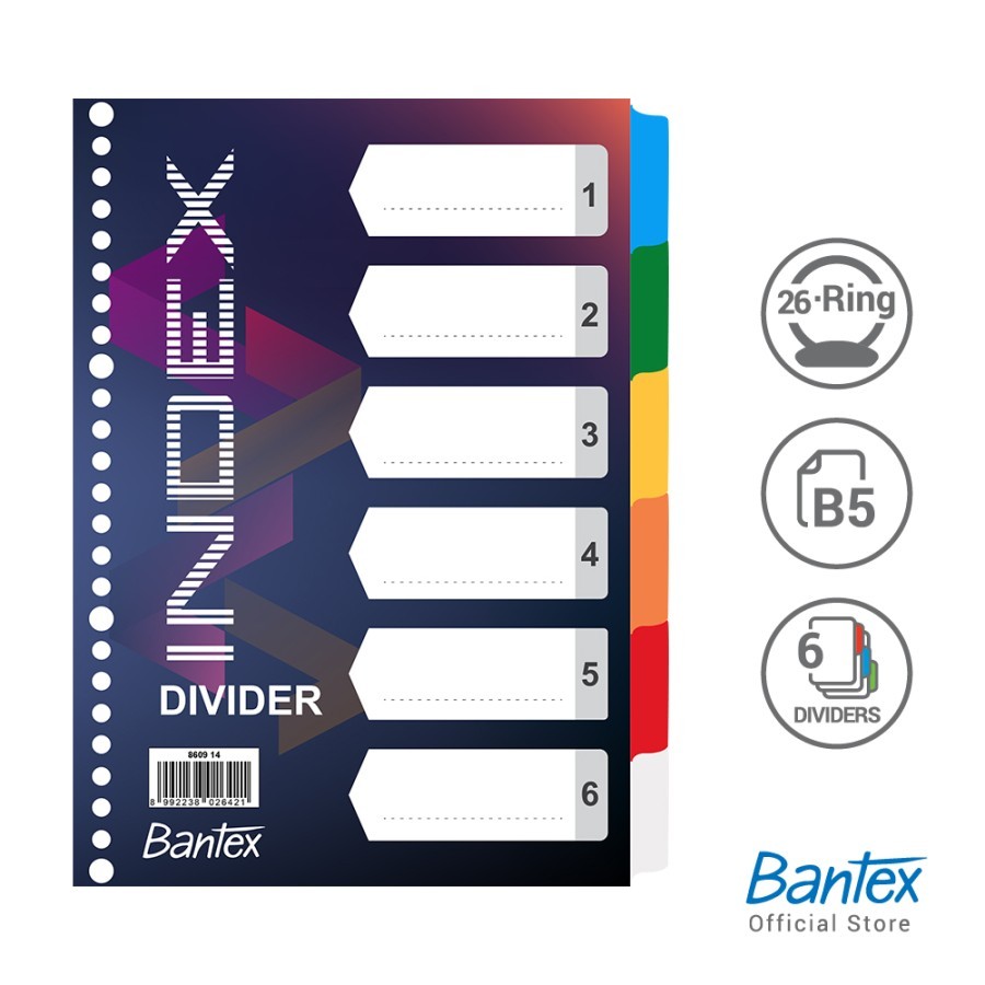 

Bantex Dividers Binder B5 26 Holes (6 Dividers)