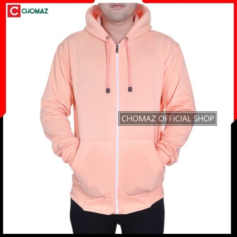 Sweater Hoodie Resleting Polos Jaket Zipper Fleece Navy Pria Wanita L XL XXL Chomaz