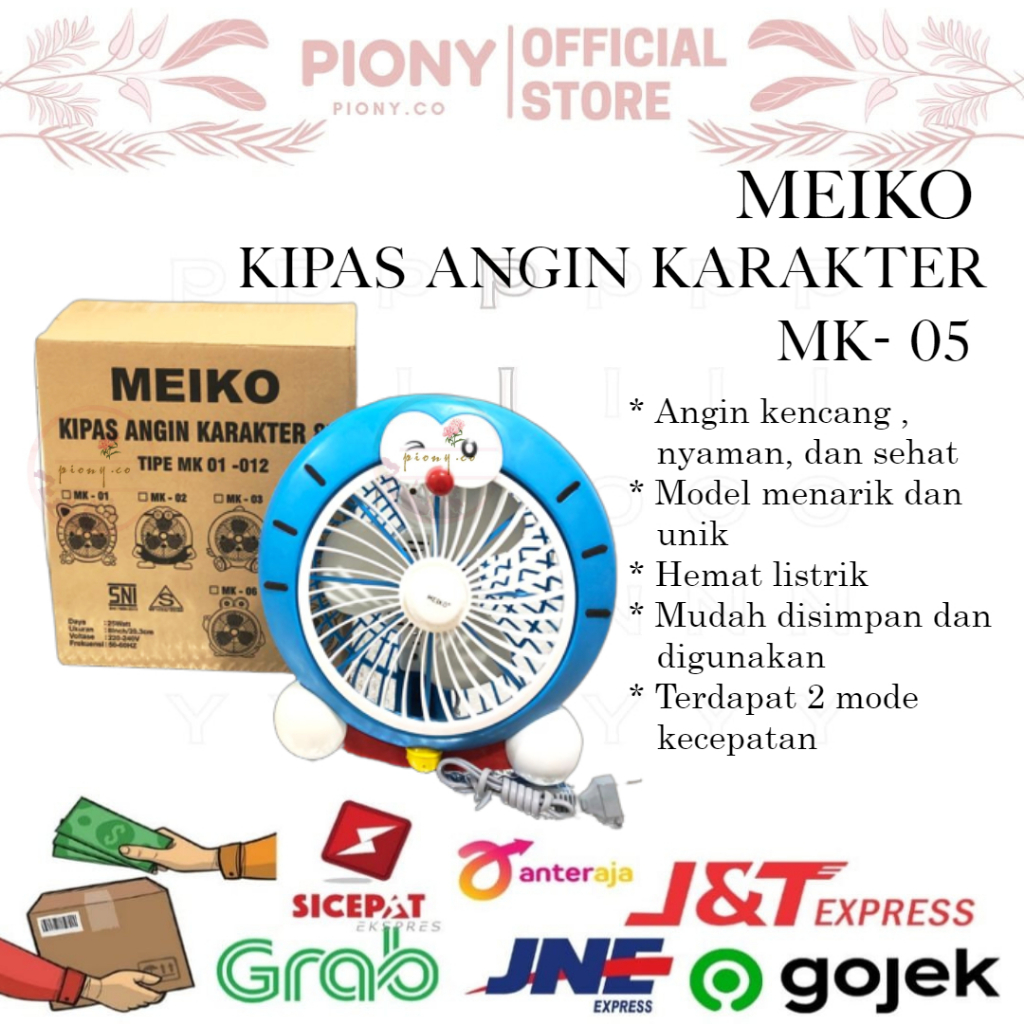 MEIKO TWINDOG /  KIPAS MEJA KARAKTER ARASHI HYPERLITE MEIKO DORAEMON HELLO KITTY IRONMAN KATAK/ KIPA