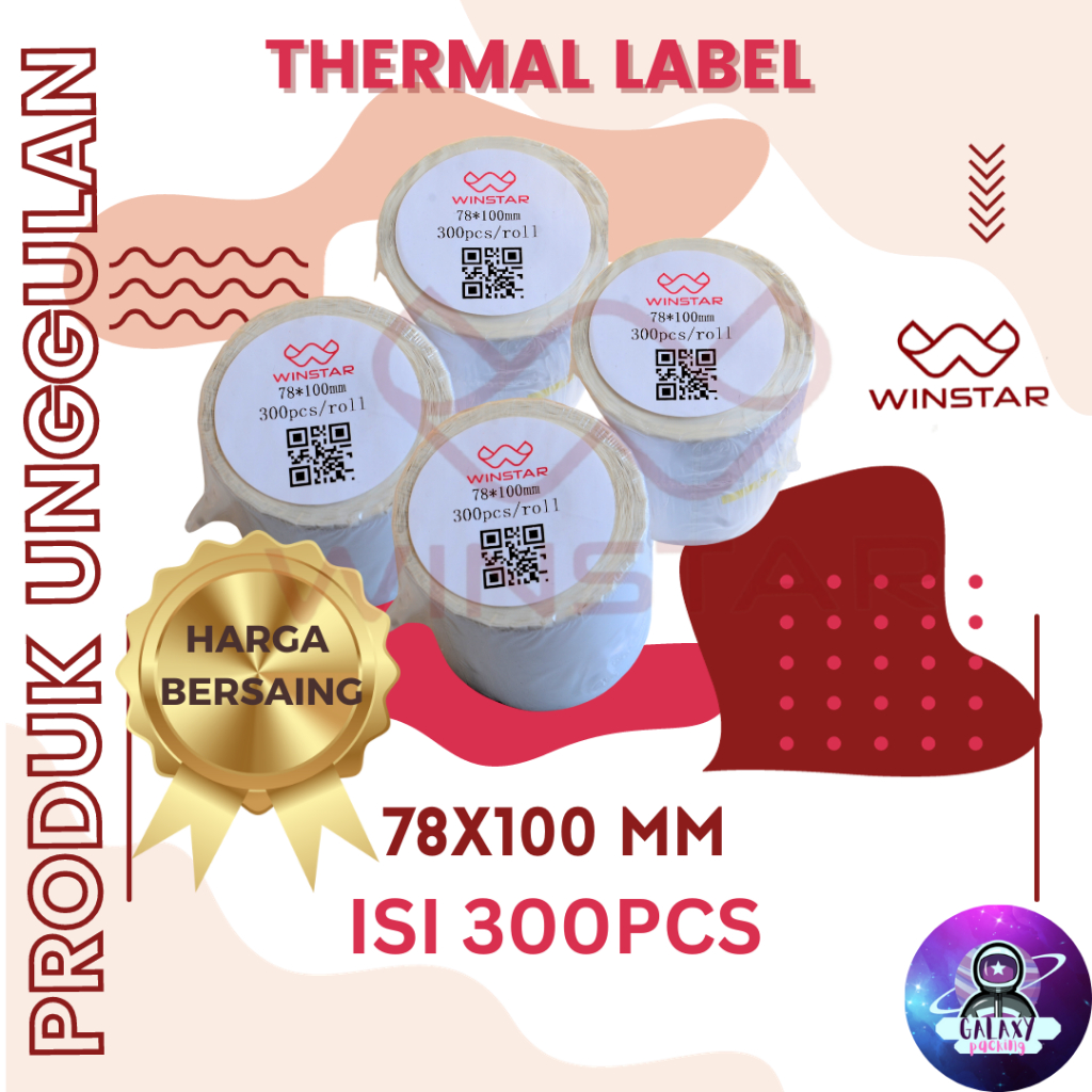 

THERMAL LABEL 78x100 300 LEMBAR STIKER BARCODE MODEL ROLL BARCODE UKURAN A6 ALAS KERTAS