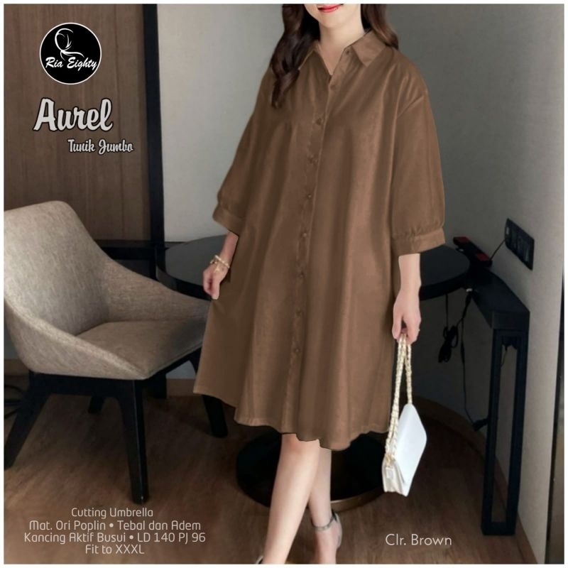 Tunik Wanita Terbaru Jumbo Oversize Ld 140 Kekinian Terbaru AUREL Tunic Motif Polos Muslim Muslimah 