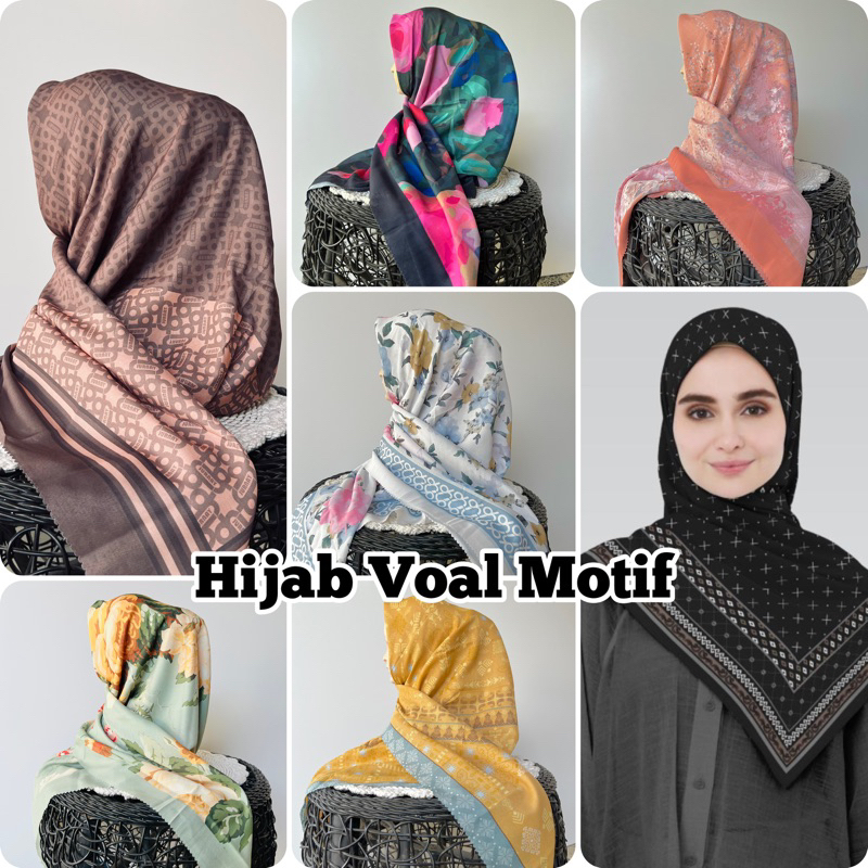 Hijab motif FATRIANA vol 1 DENAY MOTIF KW jilbab motif segiempat VOAL SEGI EMPAT BANISCOP PREMIUM