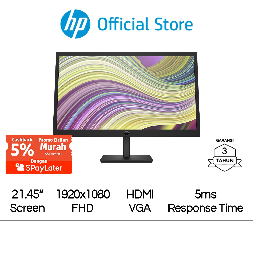 Cicilan Murah SPL - Monitor HP P22v G5 FHD Komputer 21.45 &amp; 23.8 Inch 1920 x 1080 VA 75 Hz 5 ms HDMI Display Port / P24v G5 / HP P24v G5 FHD Garansi 3 Tahun Official