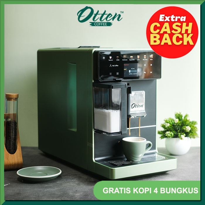 Otten - Excellente Smart Automatic Coffee Machine (Green) - Mesin Kopi Espresso Otomatis free Kopi Crema Espresso